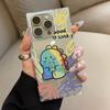 Transparent Square Back Tube Case Casing Protection For iPhone 12 13 11 15 Plus 16 ProMax 14 Pro Max Anti-Oxygen,Crayon Dinosaur Pattern