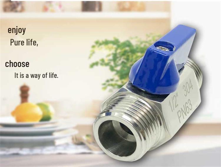 304 Stainless Steel High Pressure Mini Ball Valve, Double Male/Female Threads, Micro Design DN15