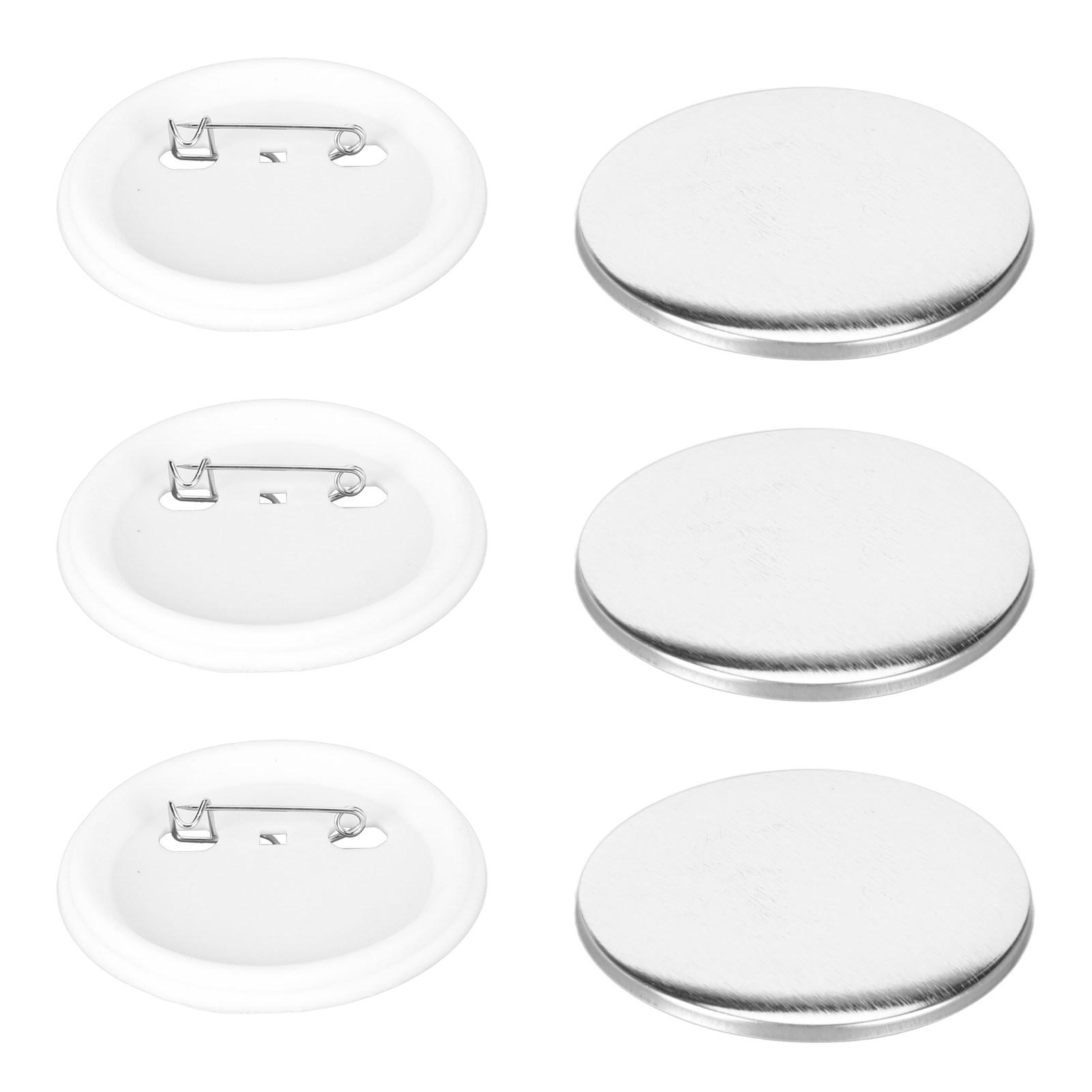 

100 Sets Blank Button Badge Parts Set for Button Making NaMachine Round Shape Rustproof Button Making Supplies