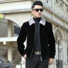 Korean Men Whole Mink Jackets Business Casual Lapel Coats Fashion Imitation Fur Slim Hooded Outerwear Male Winter New Clothes