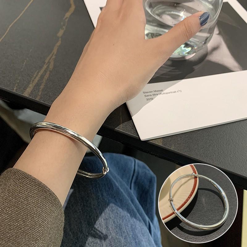 Retro Braided Open Bangle: S925 Silver Plated Unisex Bracelet - Trendy Heavy Industry Design