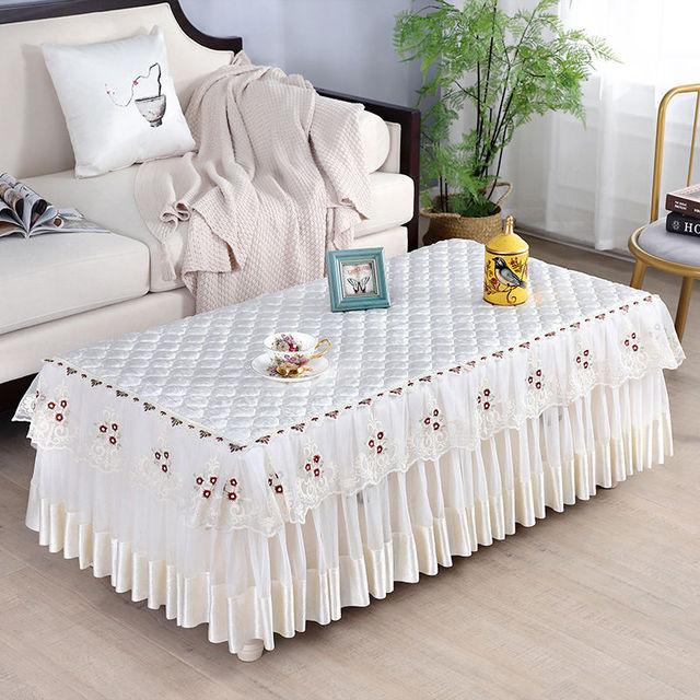 Bavlna Polyester Krajka Ubrus Obdélník Domácí Kávová sukně Čajový stolek Dekorace na svatební hostinu Potah na jídelní ubrus