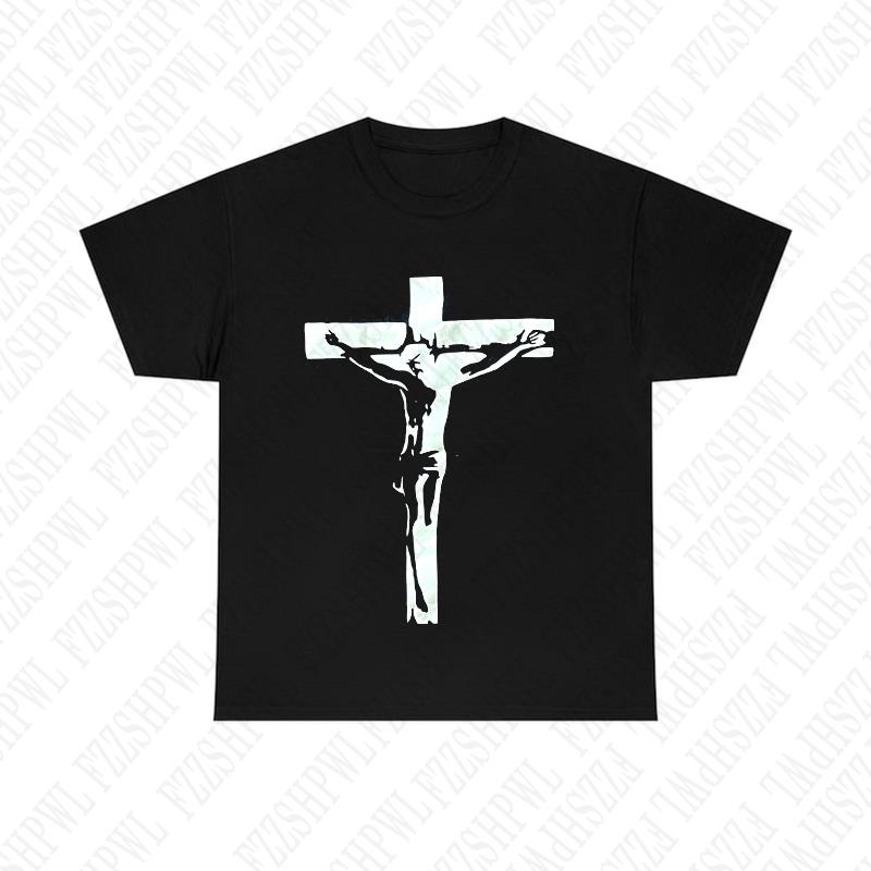 

Cross Y2K Cotton Tshirt Harajuku Graphic Print Rock Goth Short Sleeve Tshirt Streetwear Casual Hiphop Retro Punk Tee Oversized 4XL