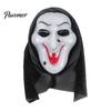 Soft Plastic Horror Masque Halloween Ghost Full Face Masque, Screaming with Head Skeleton Hood, Scary Costume Accessory for Cosplay Party, Haunted