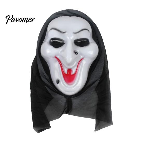 Soft Plastic Horror Masque Halloween Ghost Full Face Masque, Screaming with Head Skeleton Hood, Scary Costume Accessory for Cosplay Party, Haunted