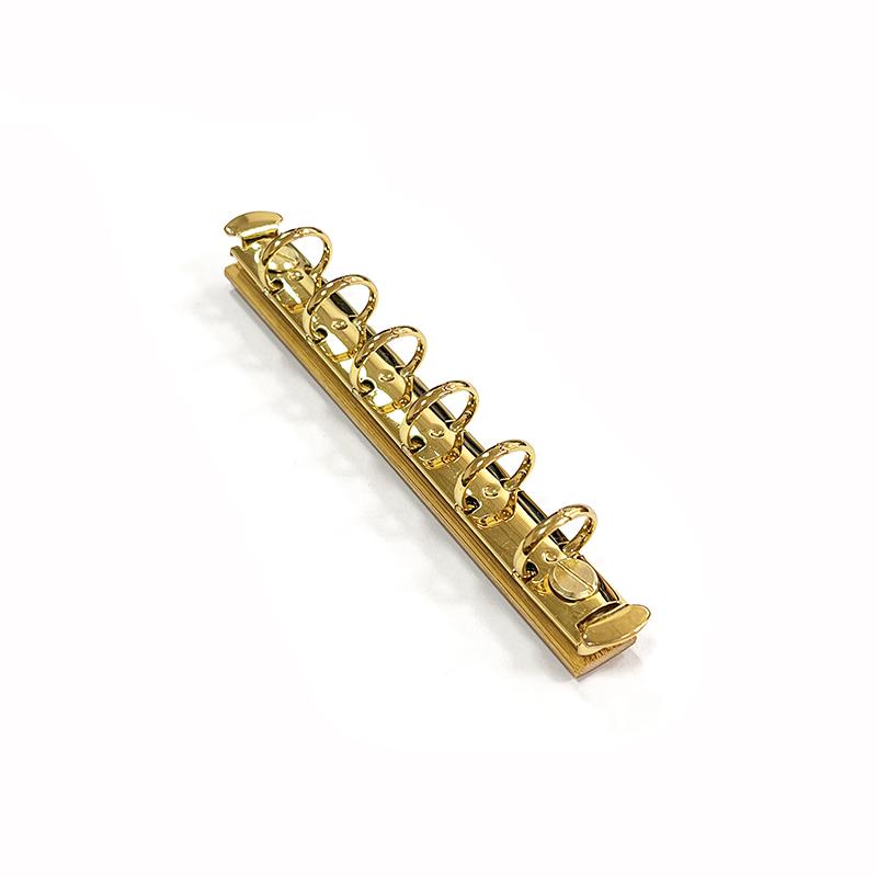 A7 Detachable Buckle Loose-leaf Binder Strip with Bamboo Back Panel 6 Holes Metal Ring Binder Clips for Handbook Album Notebook