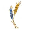 Wuli&baby Beautiful Wheat Designs Brooches Pins Crystal Charming Flowers Plants Casual Party Brooch Fashion Jewelry Gifts