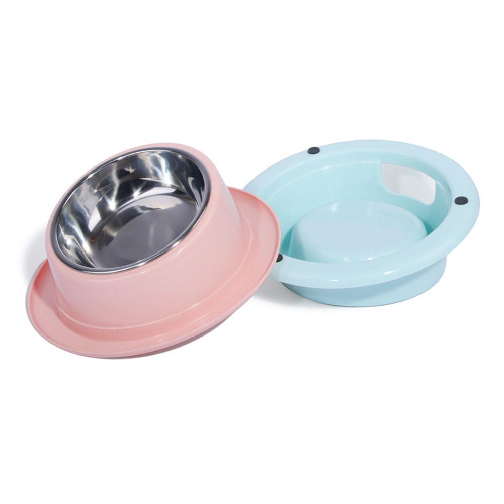 Stainless Steel Dual Pet Bowl for Cat and Dog Anti-Slip Heavy Duty Non-Tip Design Smooth Surface Easy Clean Home Decor Feeder