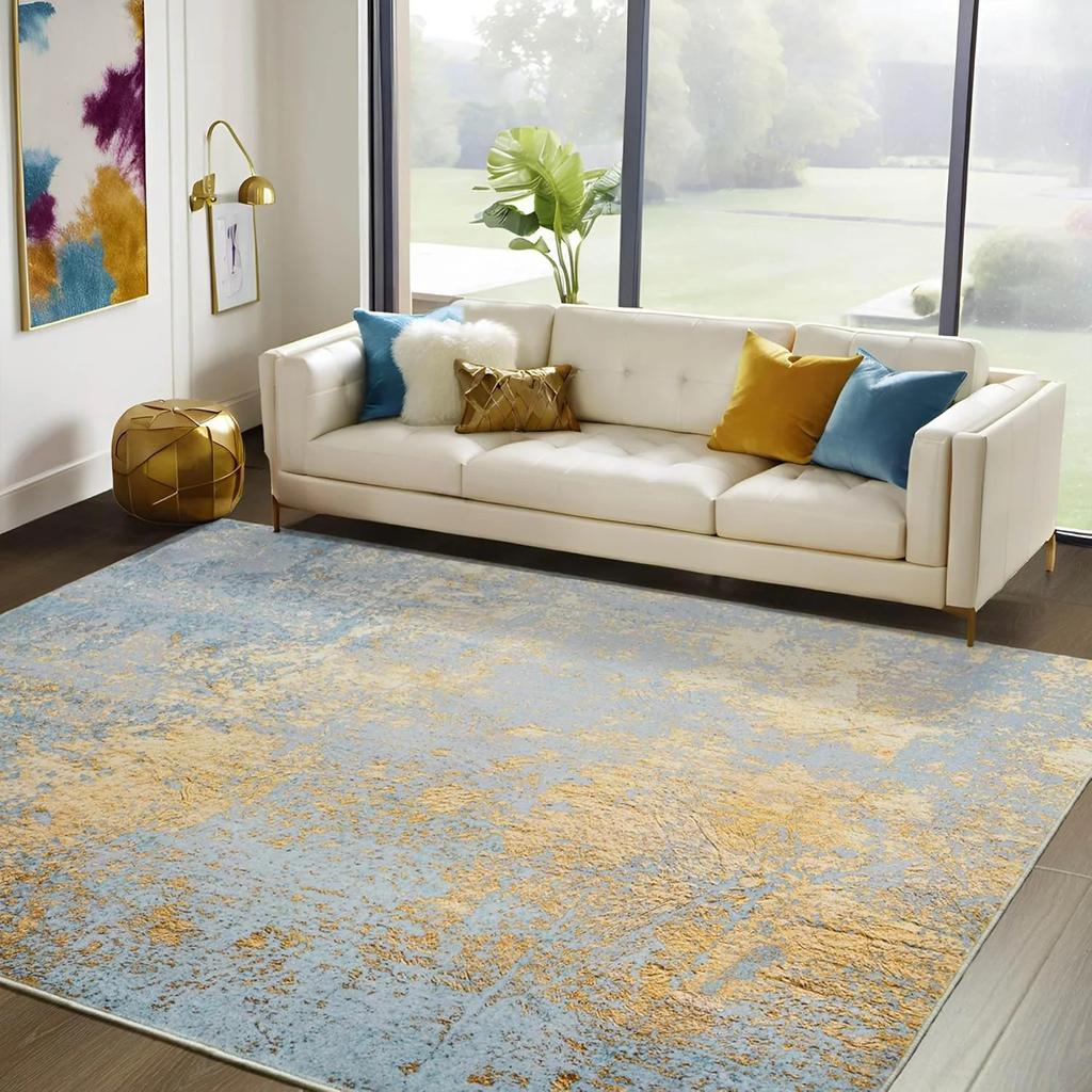 NOAHAS Faux Cashmere Printed Carpet Abstract Collection Rugs Soft Modern Rugs Living Room Bedroom Home Decor Indoor Rugs