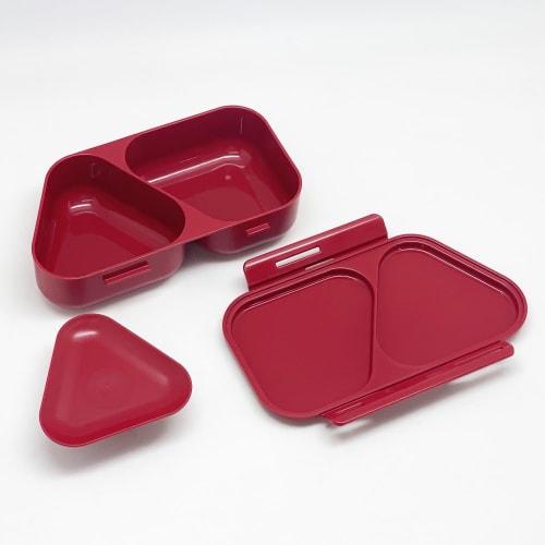 OSK Onigirazu Rice Ball Case (Red, 450ml, with Side Dish Container), Microwave-Safe, Antibacterial, Cute, Stylish, Biomass-Based, Eco-Friendly, Perfec