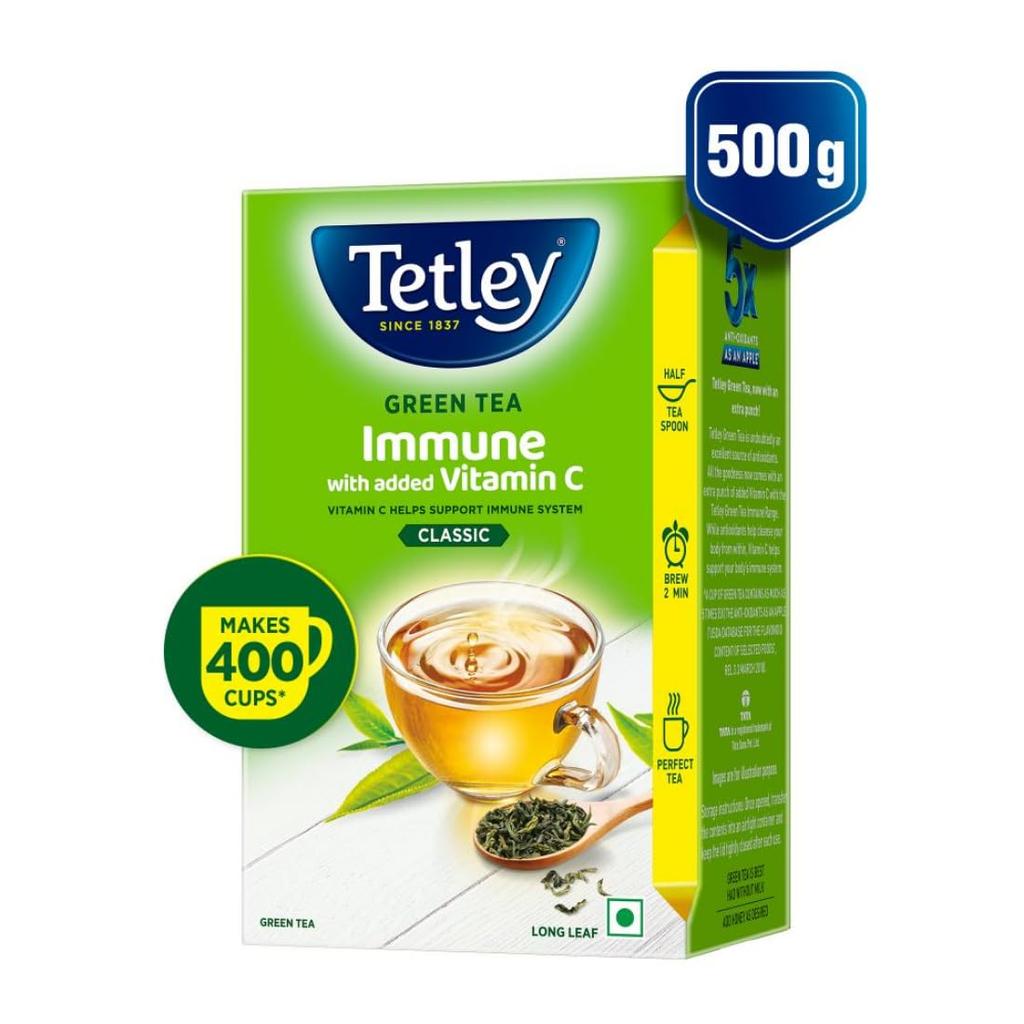 Tetley Loose Green Tea Leaves 500g Pack Classic Flavour Smooth Soft Taste 400 Cups Rich Antioxidants