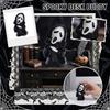Resin Craft Figurine Desktop Decoration Ghost Face Killer Inspired Sculpture Horror Theme Collectible Ornament for Home Office Display