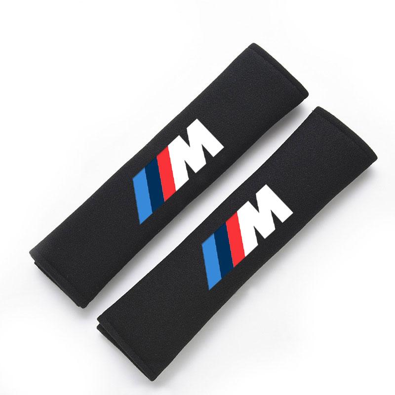 Car Seat Belt Covers Safety Pad Cushion Protector For BMW M Power X1 e84 X3 f25 X5 e53 x6 e71 ix3 i3 320i 330d M4 1 3 5 Series RW7