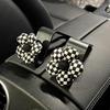 Car Seat Headrest Hanger Checkerboard Automotive Purse Holder Women Car Organizer Vehicle Organizing Hooks For Bags Umbrellas