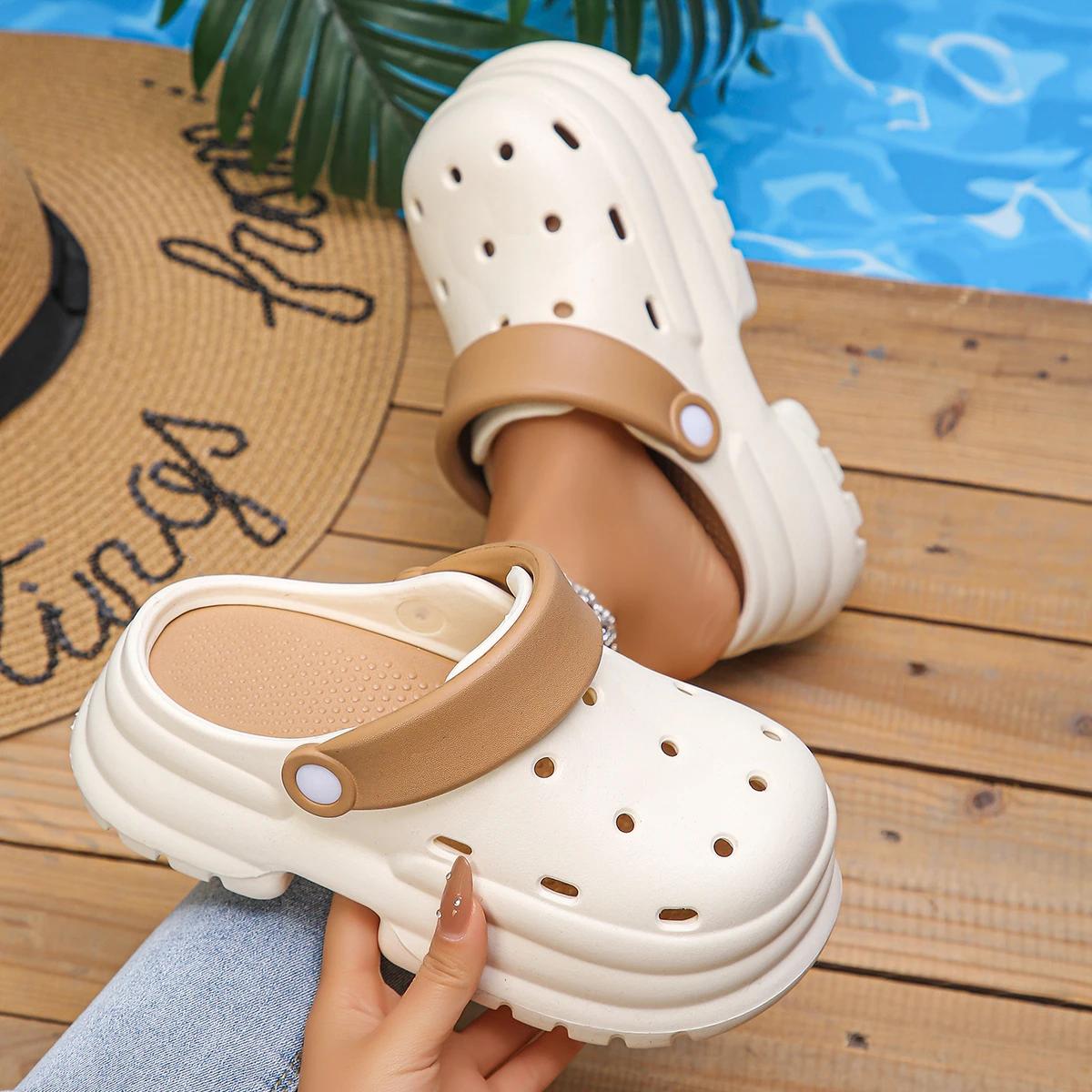 

New summer women s hole shoes leisure heightening comfortable beach shoes 41 хакі