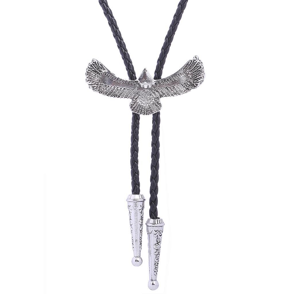 Relief Eagle Buckle Decors Bolo Tie for Men Women Bridegroom Wedding Necklace Western Cowboy Necktie Bolo Tie for Shirt