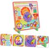 1in1 Multifunctional Wooden Toy Clock for Learning Time Understanding, Safe and Attractive with Bright Colors