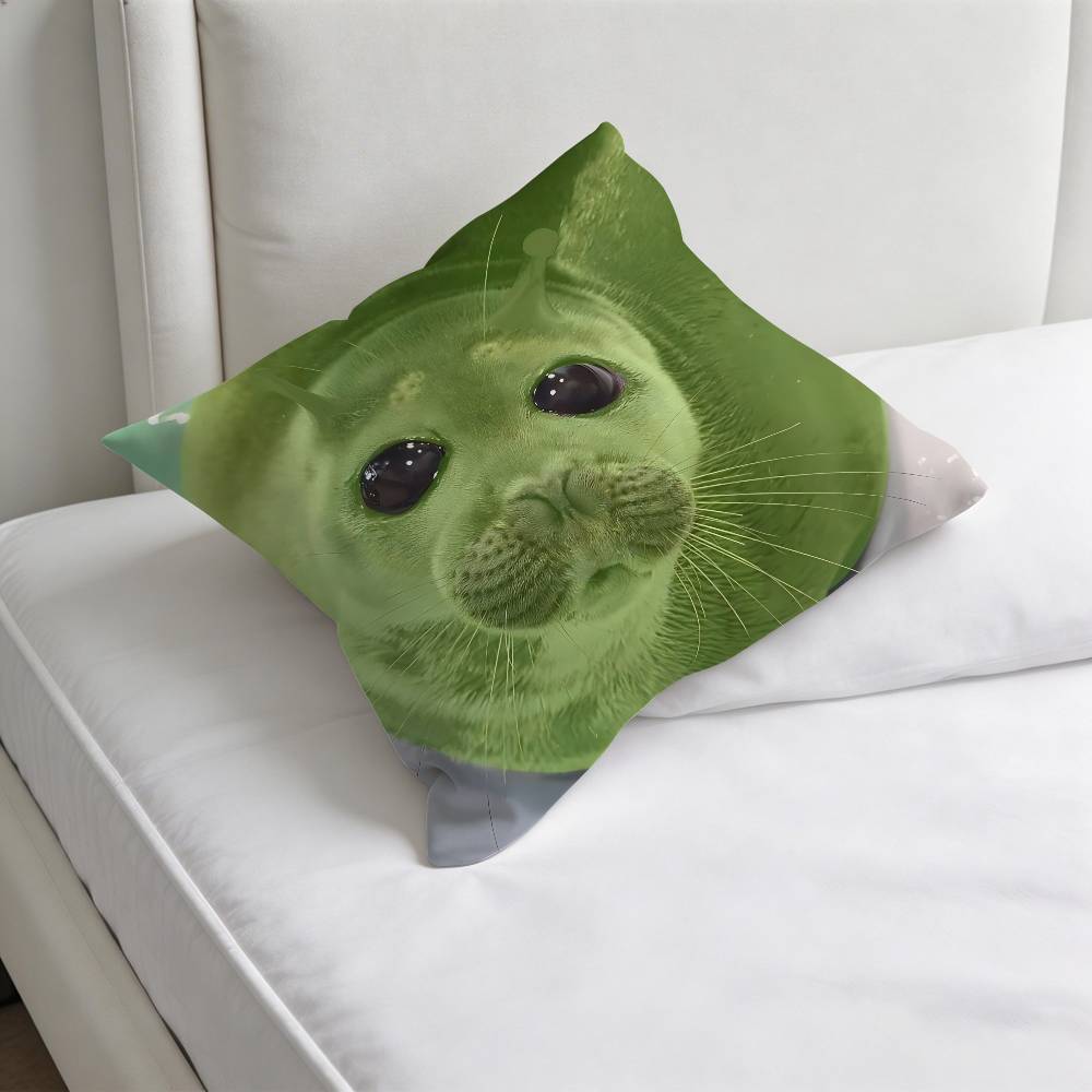 Seal Sea Cute MeMe Square Pillow Case Soft Decorative Throw Pillow Cover for Home Sofa Bed