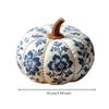 Stitched Material Pumpkin with White Base Thanksgiving Floral Stem Halloween