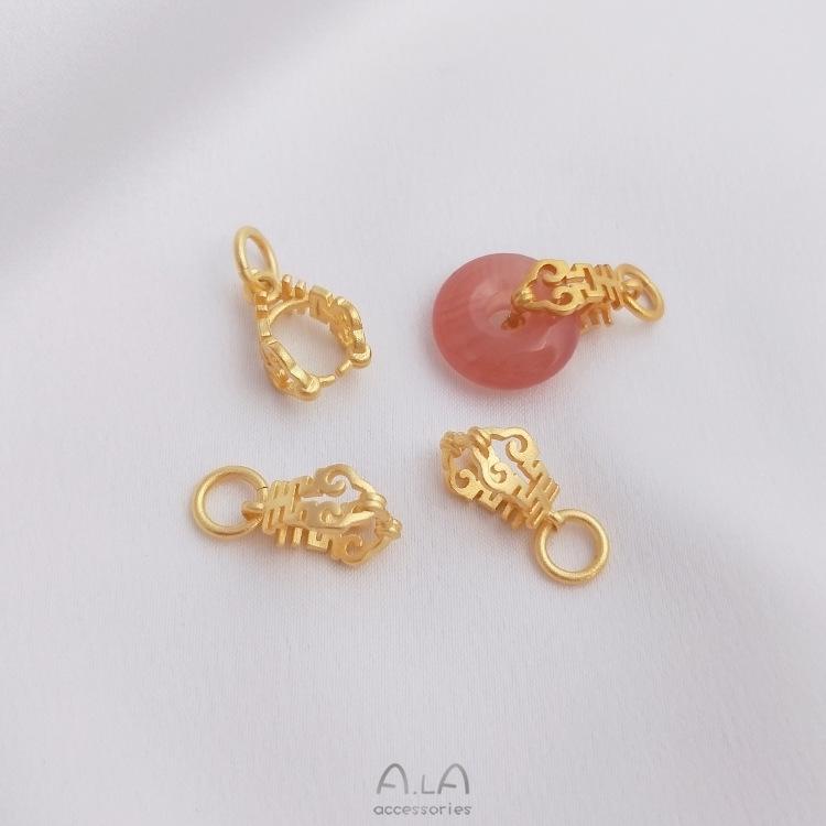 

Вьетнамское песочное золото Двойное счастье Пряжка в форме семечка дыни - Сильное сохранение цвета Подвеска-пончик Клипса для DIY украшений.