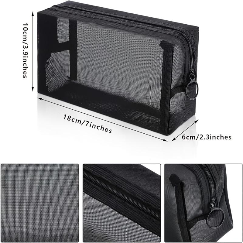 2026 10pcs Mesh Makeup Bags Portable Zipper Cosmetic Bags Breathable Travel Toiletry Bags for Home Travel Accessories Organizer
