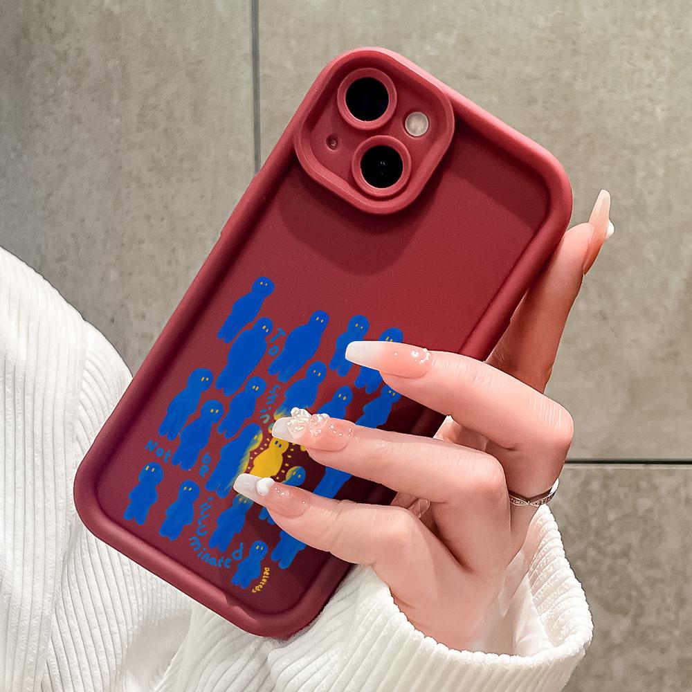 Soft Silicone Square Ladder Printing Pattern Phone Casing Full Cover Camera Shockproof Protection Rubber Case for Vivo