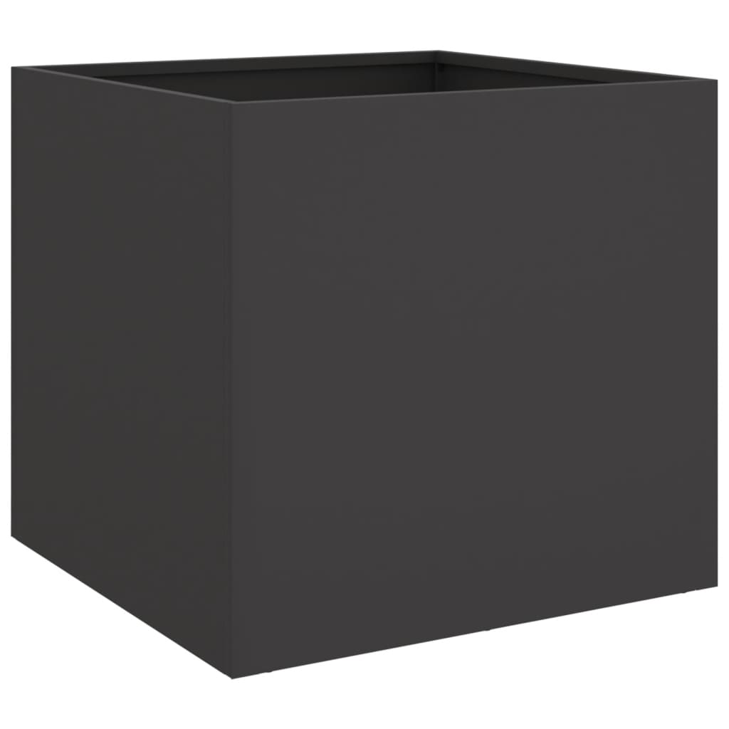 Planters 2 Pcs Black 42 X 40 X 39 Cm Steel