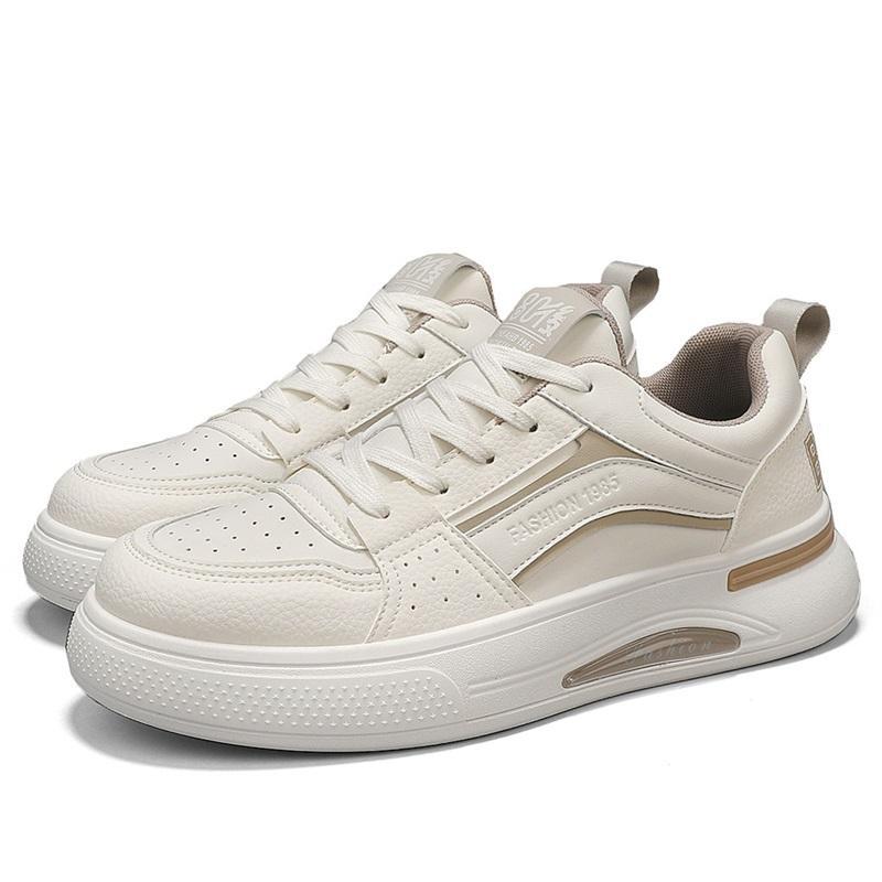 Versatile Fashion White Men Sport Shoes Platform Thick Sole Casual Sneakers Breathable Lightweight Running Shoes Tennis Shoes