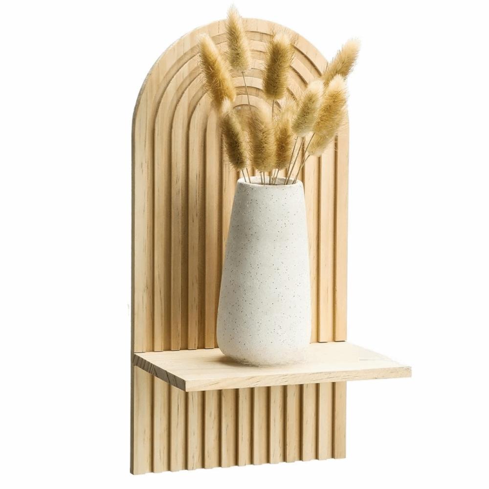 Natural Wood Bohemian Floating Shelves Bohemian Style Hanging Shelf  Living Room Decor