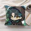 Xiao Cute Genshin Impact Cushion Cover Silky Short Plush Invisible Zipper Dustproof Sofa Pillow Case For Home Decor