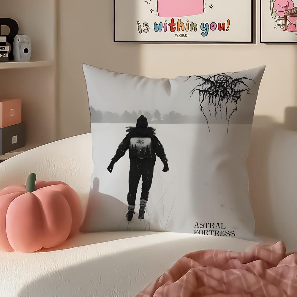 Black Metal Norwegian Art DDarkthrone Pillow Cushion Cover Pillowcase Short Plush Invisible Zipper Room Sofa Cushion Cover