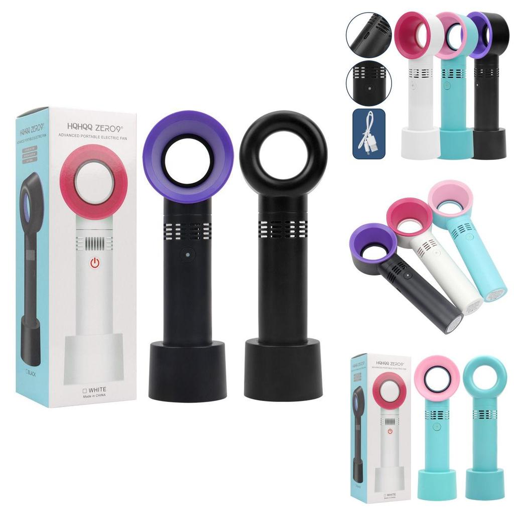 Portable 360° Bladeless Mini Fan For Eyelash Drying And Cooling Usb Rechargeable Handheld And Quiet