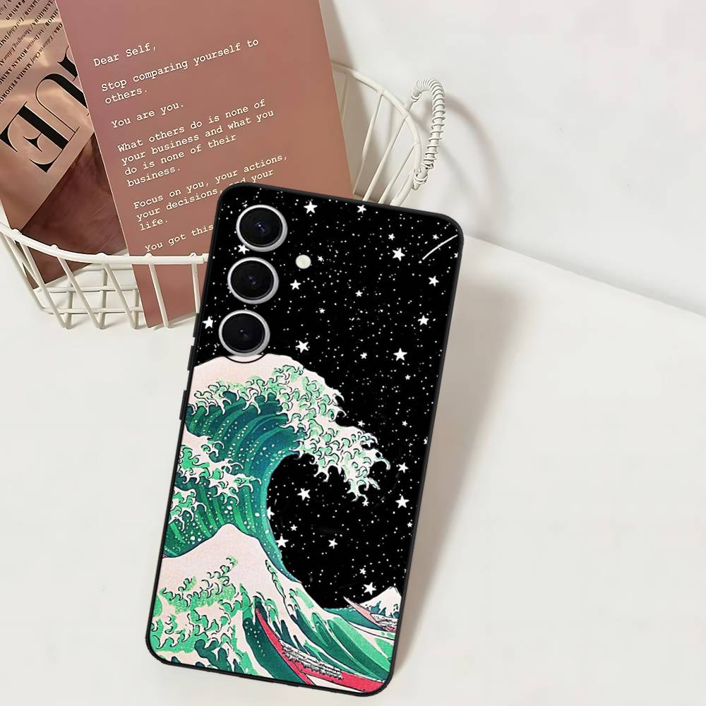 The Great Wave Off Kanagawa Art Phone Case For Samsung S 24 Fe 25 Ultra Plus 20 Lite 21 30 22 23 24 22 Ultra 5G Fundas
