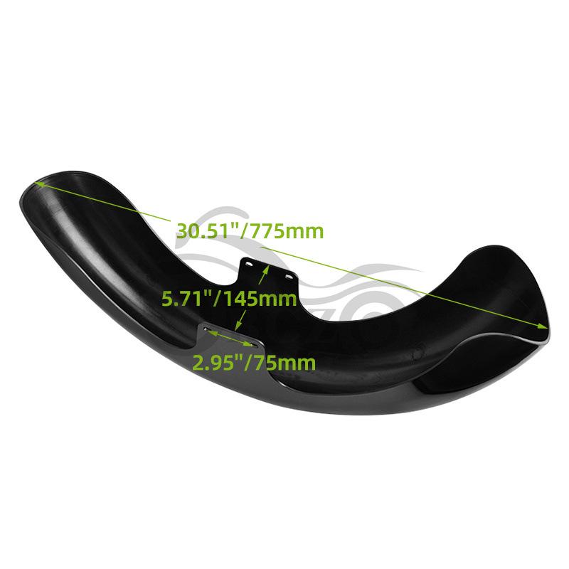 Harley Motorcycle Front Fender for 21/19/23 Inch Wheels - ABS, Fits Street Glide & Road King
