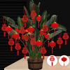20Pcs/Pack Festival Party Decor Scene Layout Supplies Red Lanterns Mini Flocking Chinese New Year Bonsai DIY New Year Pendant