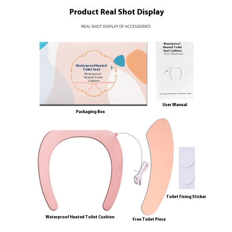 Vyhřívané WC sedátko inteligentní konstantní teplota domácí WC sedátko vodotěsné zimní adsorpční vyhřívání WC víko WC samolepka