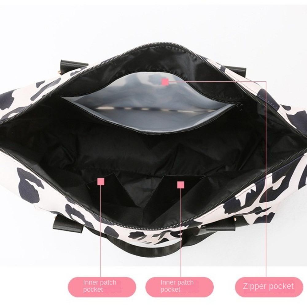 Multi-functional Leopard Print Duffle Bag Large Capacity Luggage Handbag  Sports