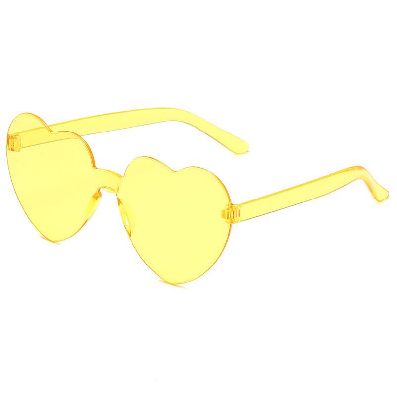 Peach Heart-Shaped Jelly Color Sunglasses: European & American Style