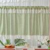 Karierter Kurzhang, Stangendurchzug oben, Ölrauch- und Staubschutzvorhang, rustikaler Vorhang für Küchen-Halbfenster und Schrankglasüren