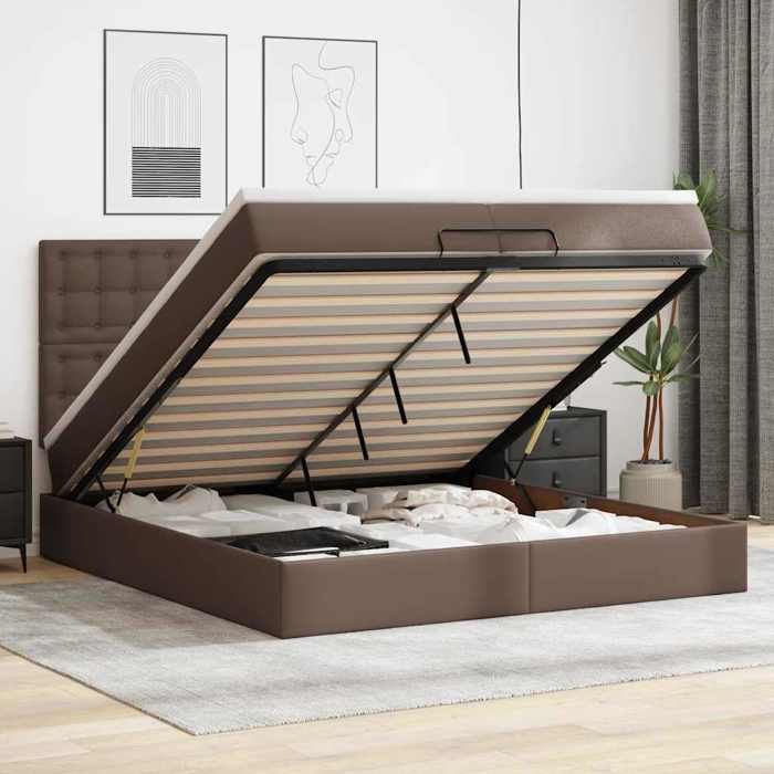 VidaXL Ottoman Bed Frame with Mattress Black 180x200cm Velvet, Bed Frame, Upholstered Bed Frame, Ottoman Bed Frame 3313417