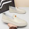 2024 Spring Fashion New Men's Leather Comfortable Lazy Shoes Driving Shoes Brand Four Seasons Leisure Outdoor Sports Board Shoes