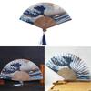 Portable Folding Fan Vintage Wave Pocket Fan for Wedding Party Decoration Dancing Performances Gifts