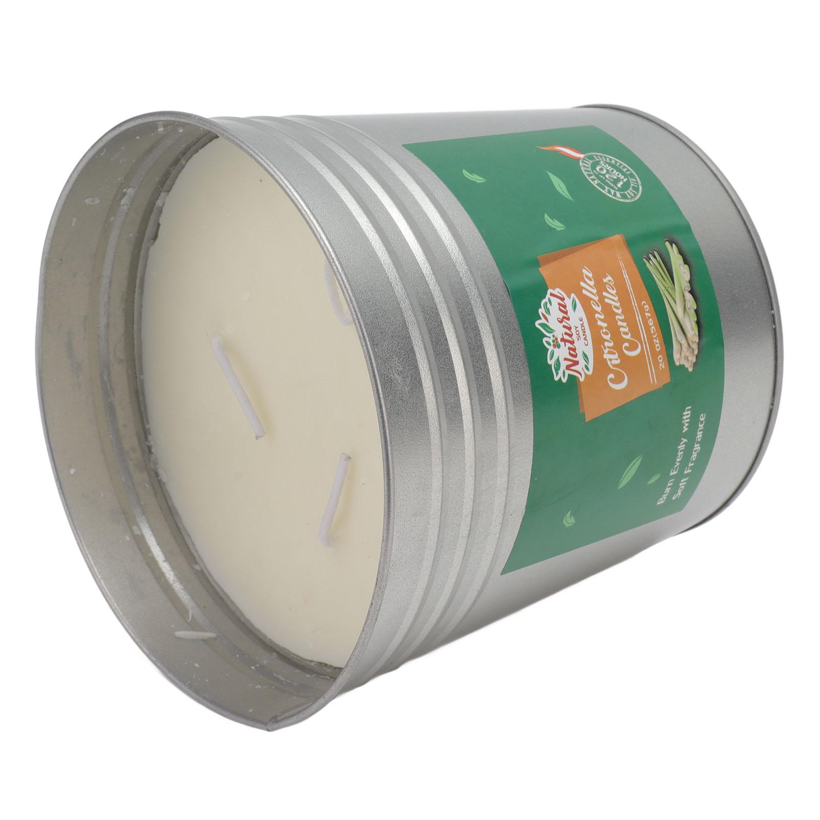 Scented Candle Smokeless 3 Wick Metal Bucket Soy Wax Essential Oil Scented Candle for Dining Garden Camping