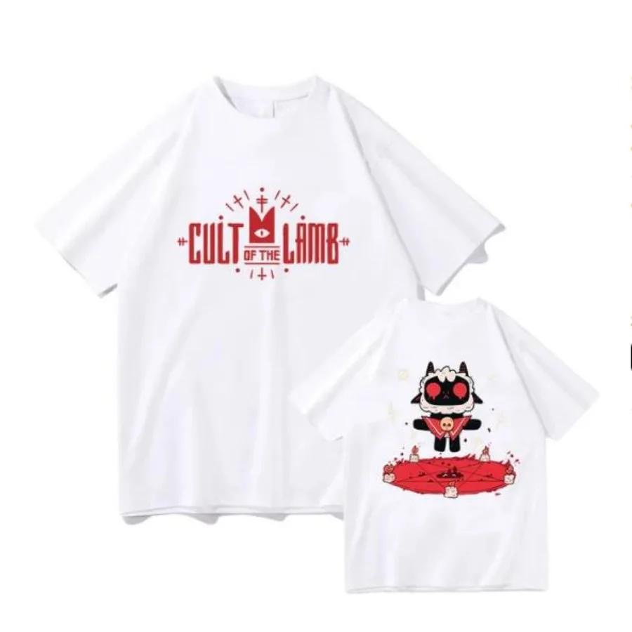 2024 Hot Game Cult Of The Lamb T Shirt For Adult And Kids Summer Short Sleeve Cotton Funny Tshirt Graphic Tees Streetwear Cospla