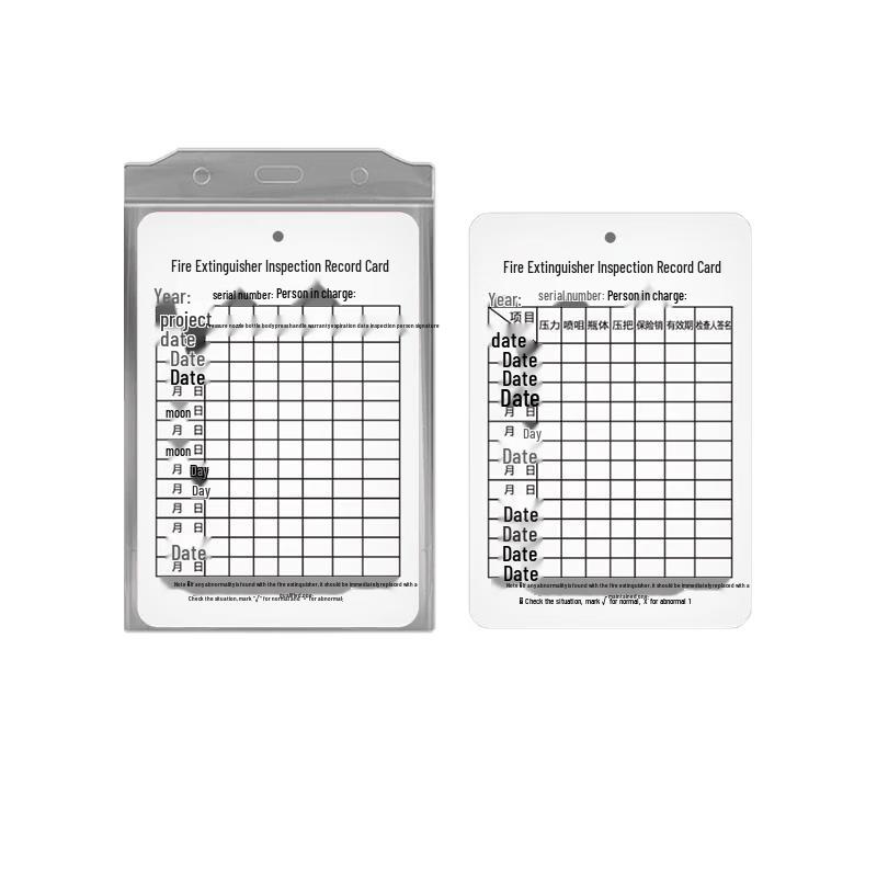 Fire Safety Inspection Record Card Kit with Sleeves