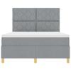 Box Spring Bed with Headboard Light Gray 140 x 200 cm Fabric