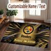 Custom Rug Pittsburgh Steelers Pattern Print Name Text Soft Non‑Slip Floor Carpet for Home Indoor Decoration