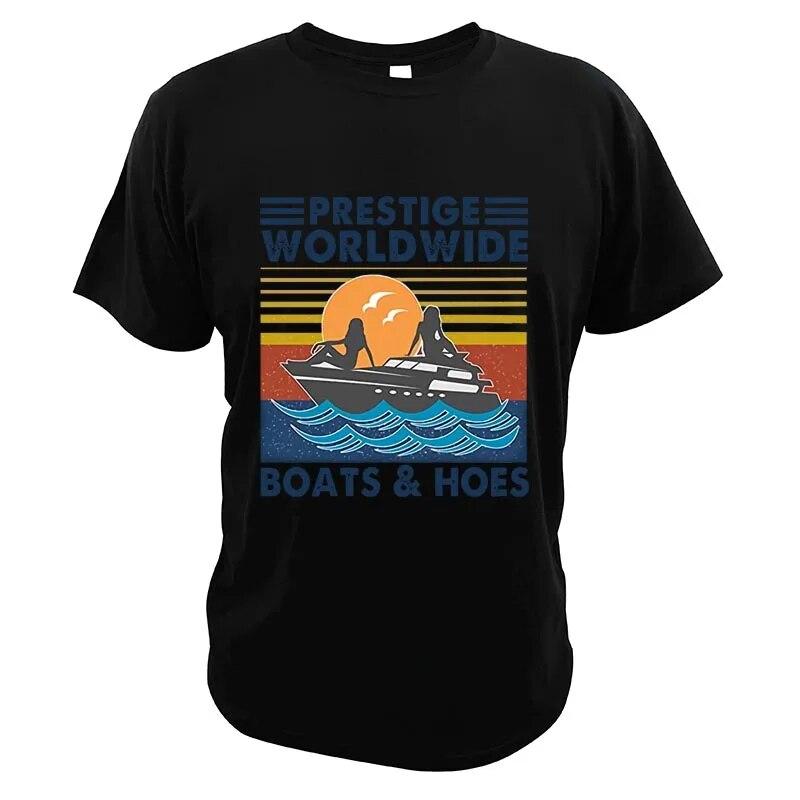 

Boats and Hoes Stepbrothers Prestige Worldwide T Shirt Comedy Movie T-Shirt Vintage Retro 100% Cotton Comfortable Tee