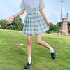Gentle JK Plaid Pleated Skirt - High Waist Japanese School Uniform for Women