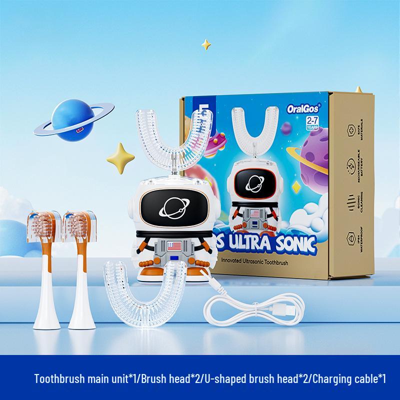 

Детская электрическая зубная щетка для детей от 2 до 12 лет — милый дизайн сиба-ину с мягкой щетиной 2 straight handles + 2 small U-type (2-6 years)